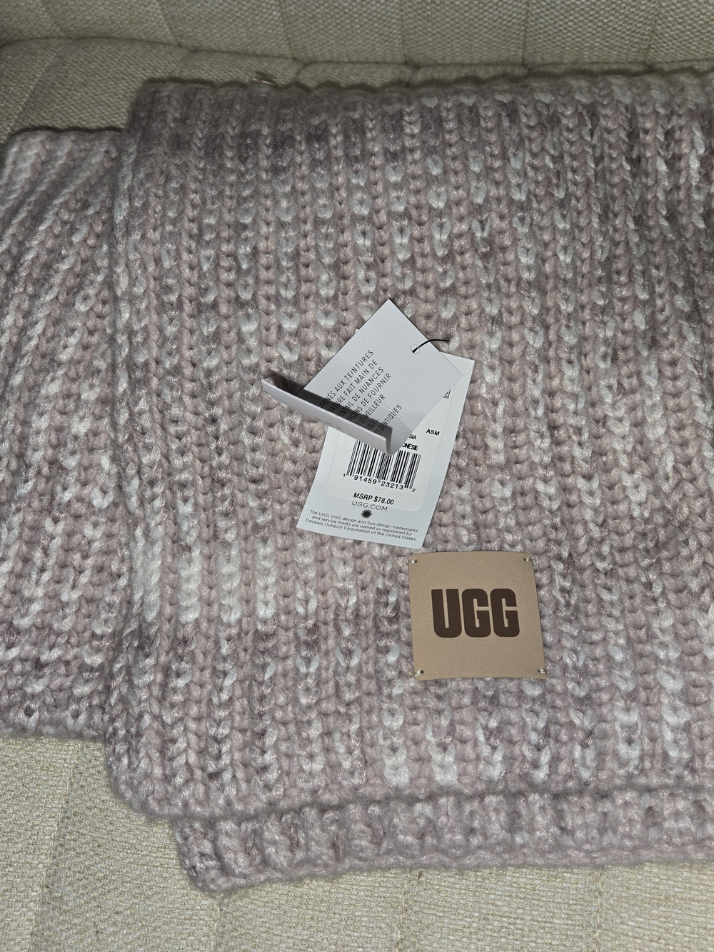 UGG Chunky Space-Dye Scarf - Light Pink